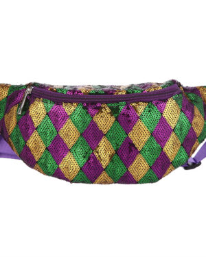 HBG105290 - Mardi-Gras diamond sequin fanny pack