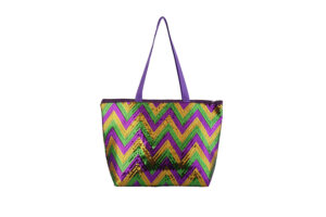 HBG105293 - Mardi-Gras sequin chevron tote bag