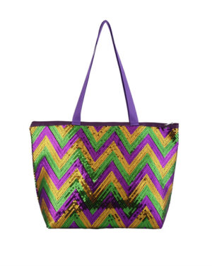 HBG105293 - Mardi-Gras sequin chevron tote bag