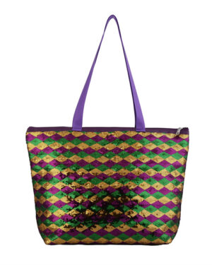 HBG105295 - Mardi-Gras sequin diamond tote bag