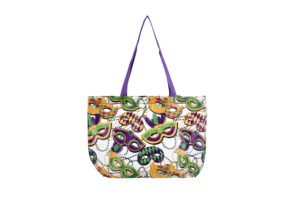 HBG105303 - Mardi-Gras mask print clear tote bag