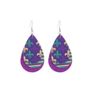27964 - g mardi gras fleur de lis earring