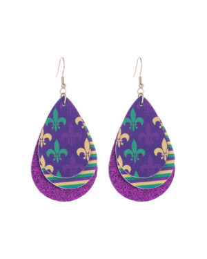 27964 - g mardi gras fleur de lis earring