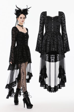 DW1131 - Star & Moon gothic lolita bat hem dress