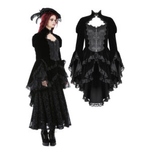 JW288 - Thorn Oath Gothic Tiered Hem High Low Jacket