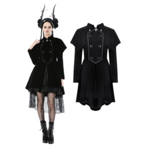 JW293 - Gothic Bat-Winged Witch Velvet Coat