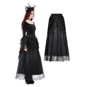 KW409 - Gothic Vintage Blue Corset Tailskirt