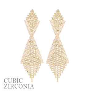 29004 - g cz rs cross tassel earring