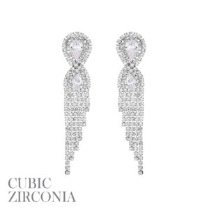 29033 - s cz rs tassel teardrop earring