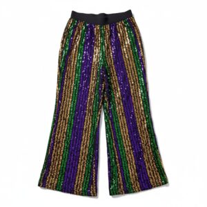 3889 - Mardi Gras sequin bell bottom pants