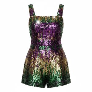 3895 - Mardi-Gras sequin romper