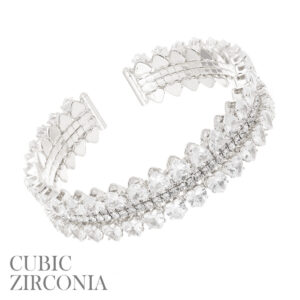 84421 - s heart cz 2 rs bracelet