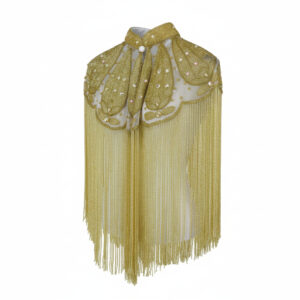 8880 - Beaded Cape - w/collar Gold w/gold fringes