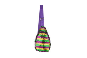 HBG105288 - Mardi-Gras Sling Sequin Striped Bag